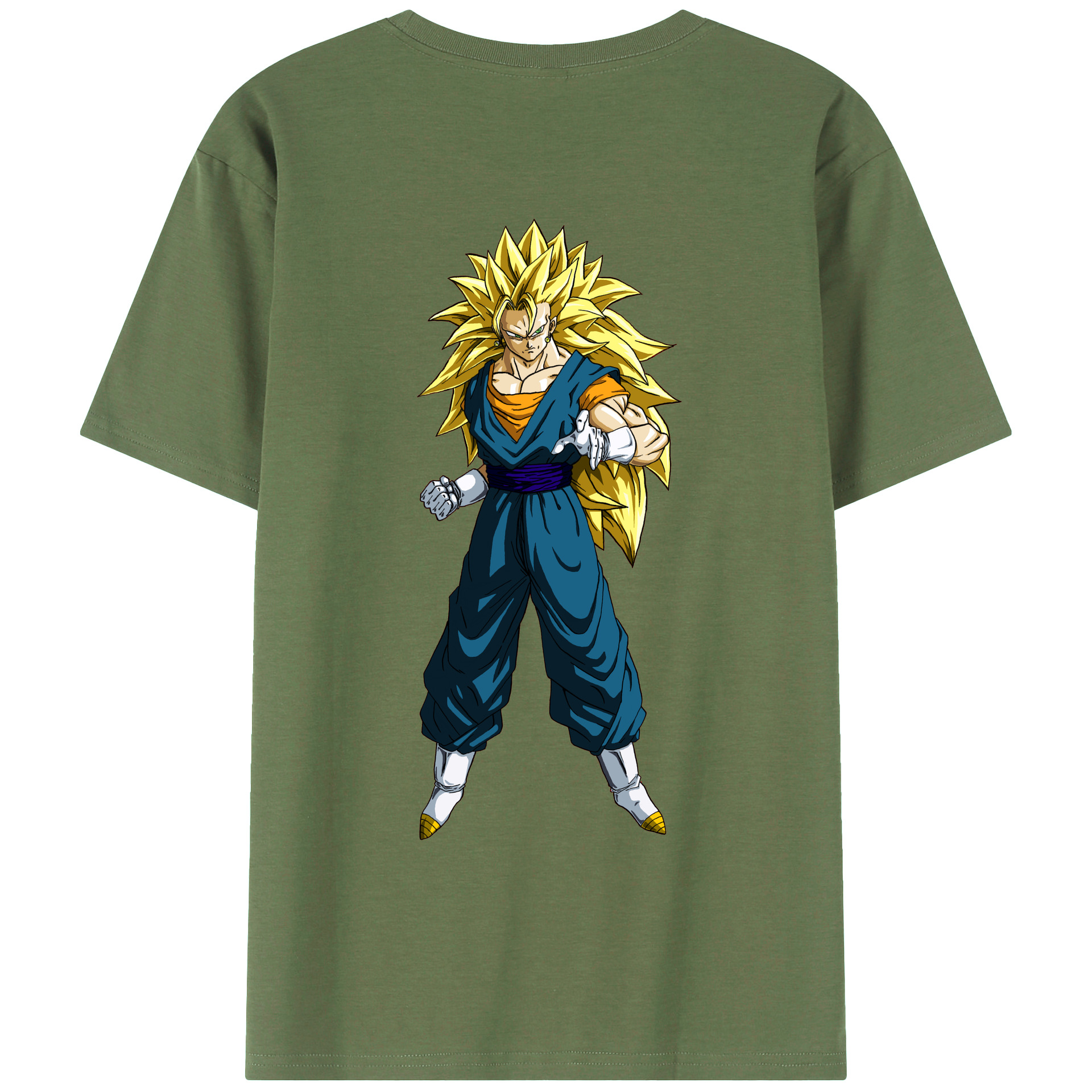 （画像用） ドラゴンボール ベジット DRAGON BALL Vegetto 綿100％ メンズ半袖Tシャツ（バックプリント） 通気性